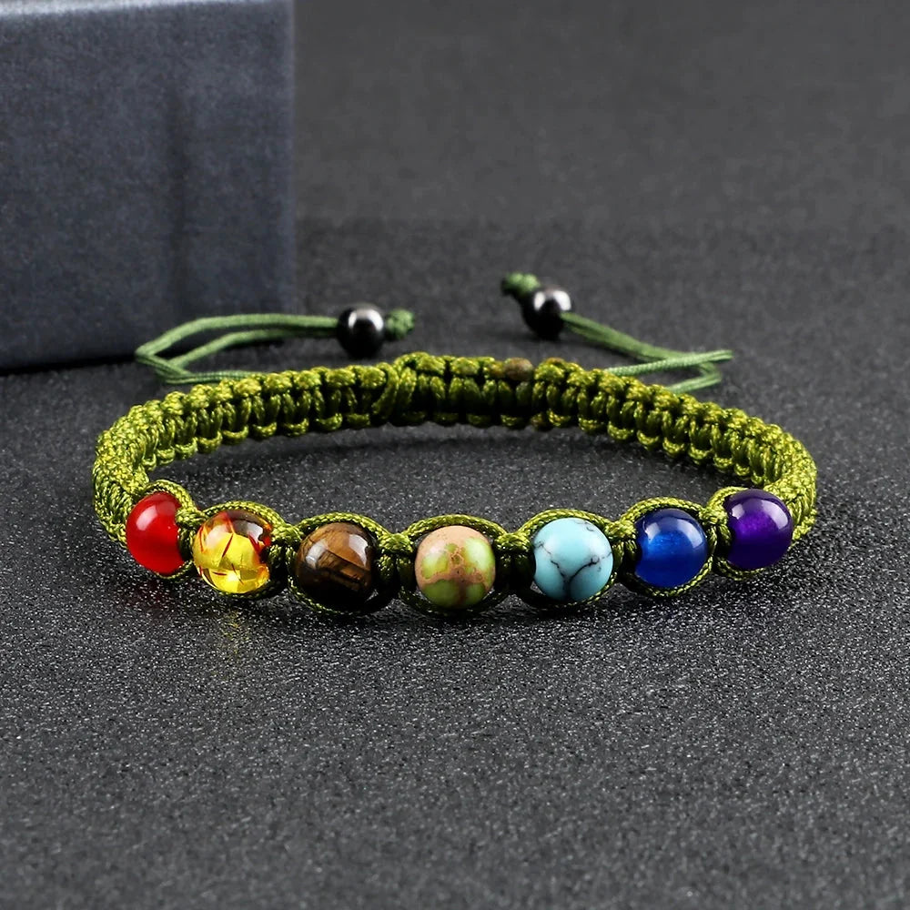Chakra-Armband – verstellbarer mehrfarbiger Edelstein für Yoga, Meditation und Heilung