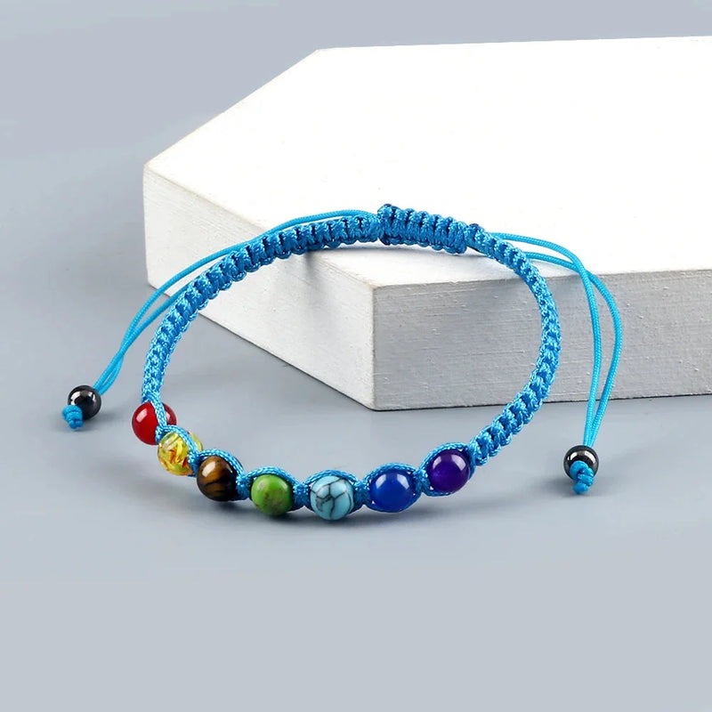 Chakra-Armband – verstellbarer mehrfarbiger Edelstein für Yoga, Meditation und Heilung