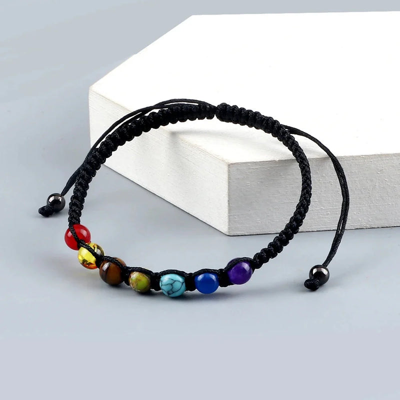 Chakra-Armband – verstellbarer mehrfarbiger Edelstein für Yoga, Meditation und Heilung