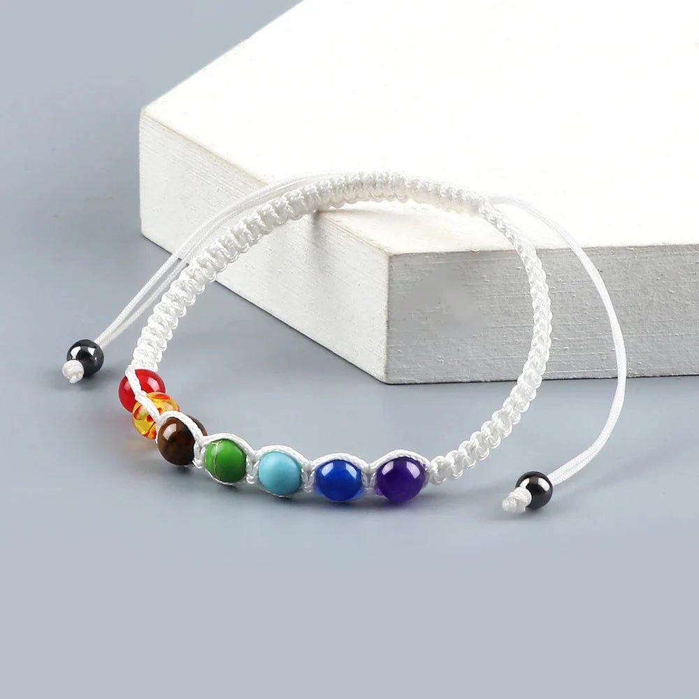 Chakra-Armband – verstellbarer mehrfarbiger Edelstein für Yoga, Meditation und Heilung