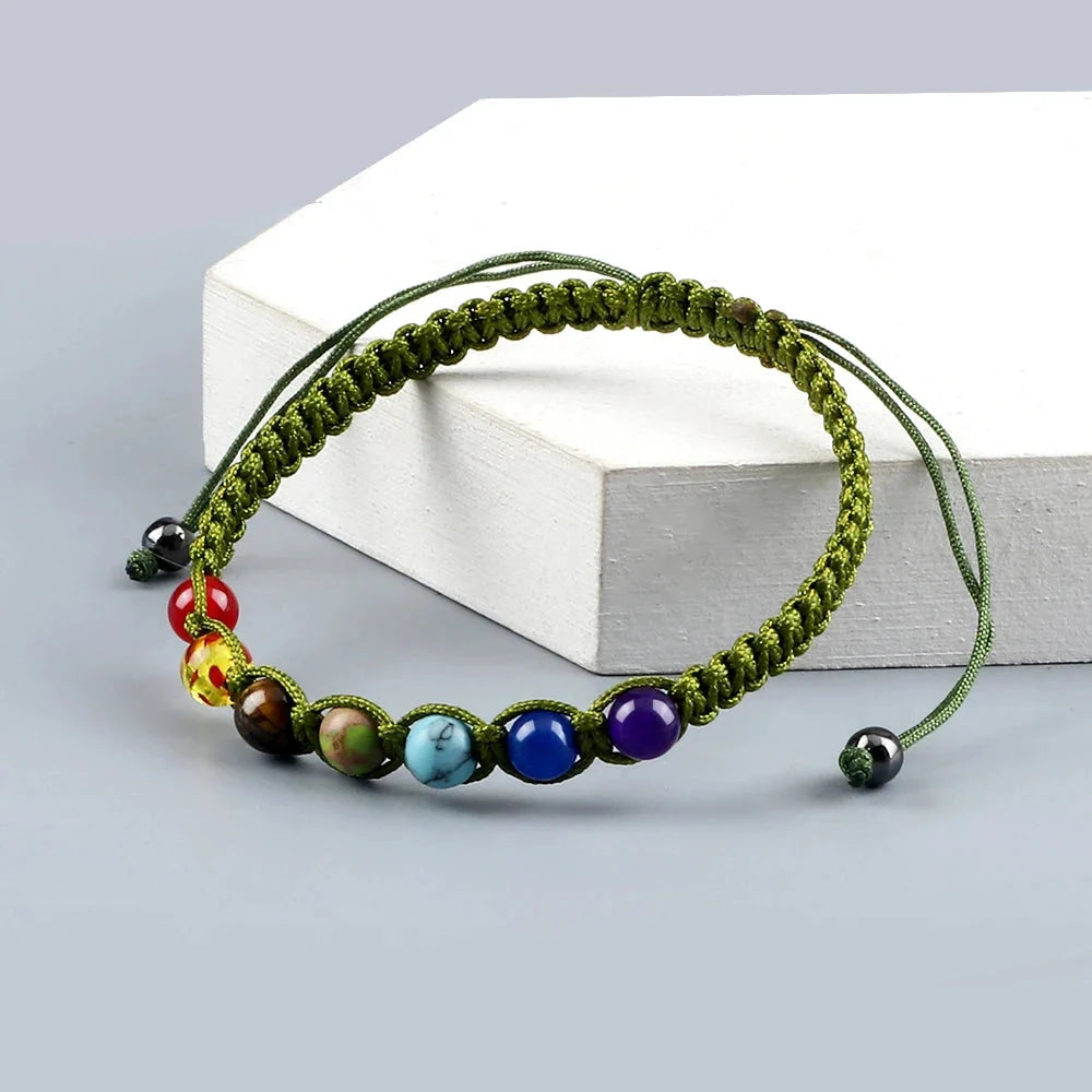 Chakra-Armband – verstellbarer mehrfarbiger Edelstein für Yoga, Meditation und Heilung