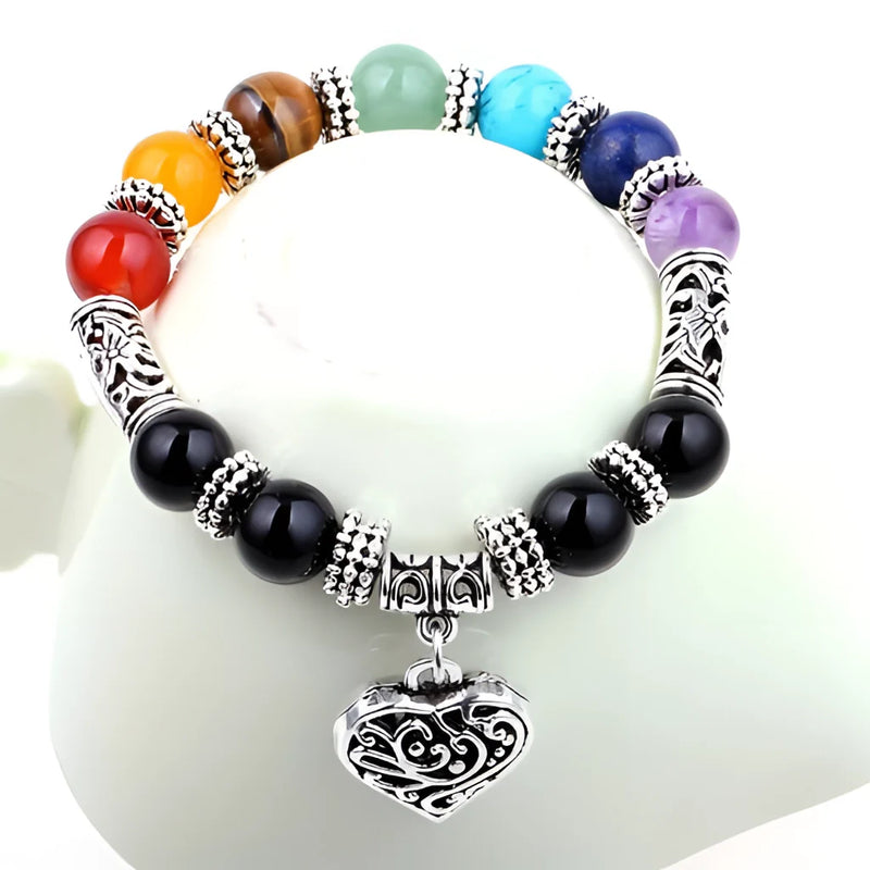 Chakra-Heilkristall-Armband – Yoga & Meditation, Buddha-Anhänger