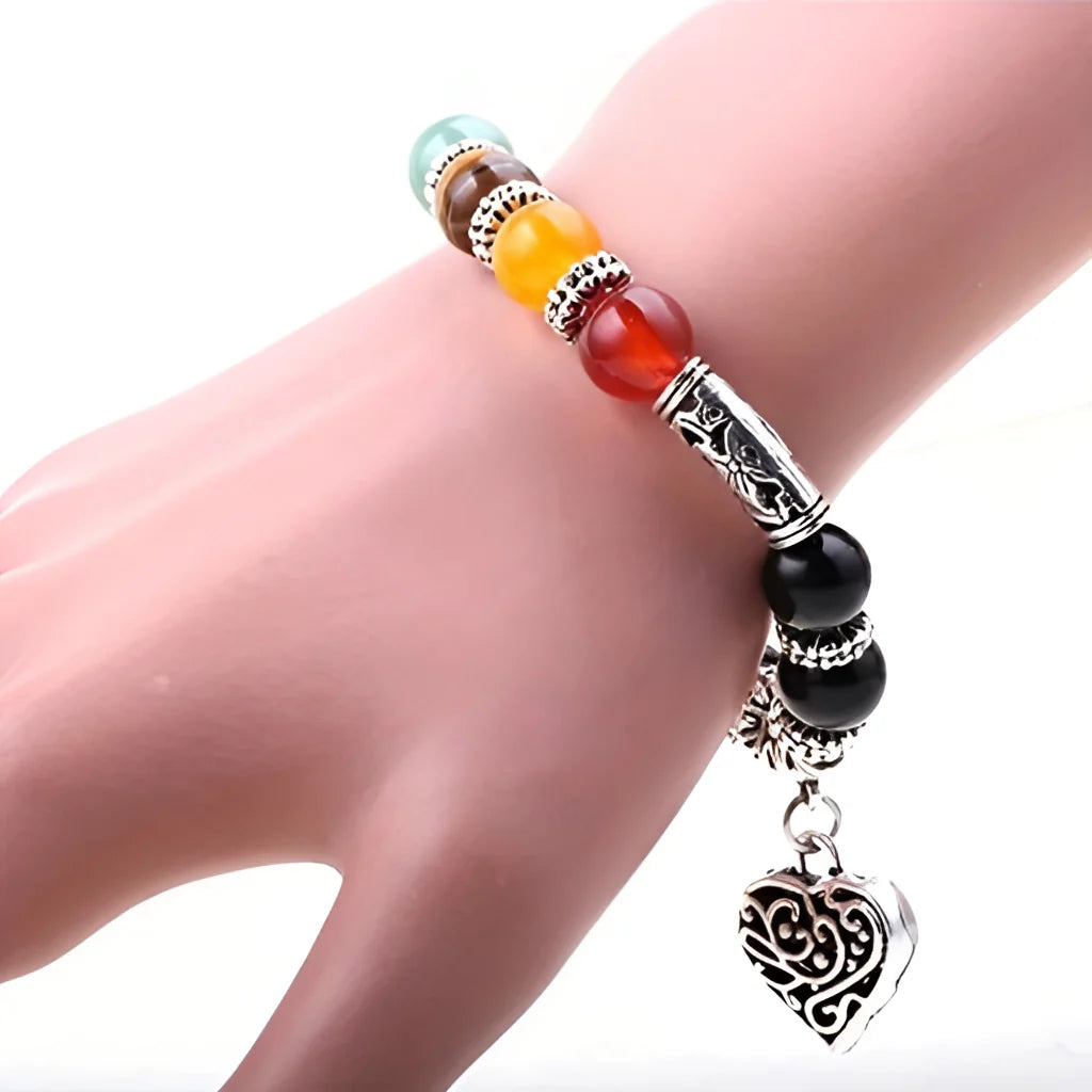 Chakra-Heilkristall-Armband – Yoga & Meditation, Buddha-Anhänger