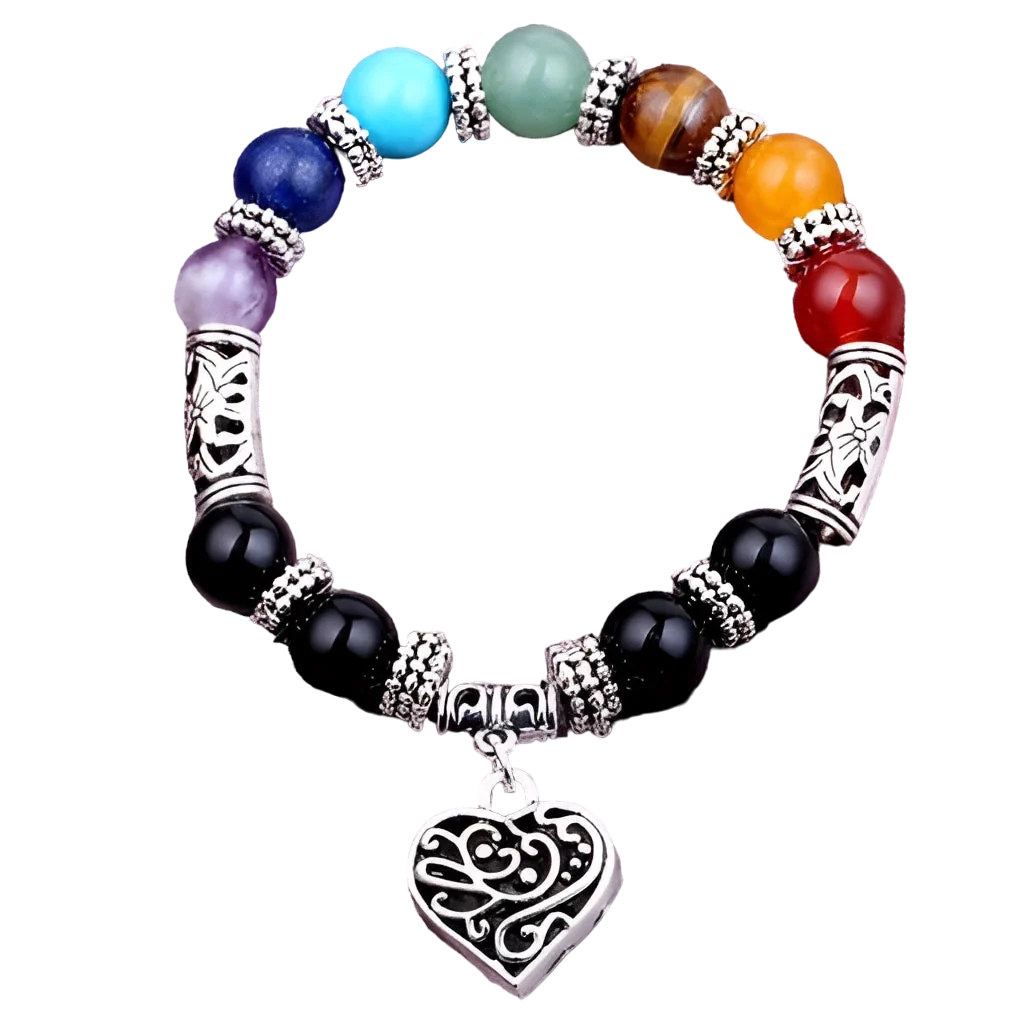 Chakra-Heilkristall-Armband – Yoga & Meditation, Buddha-Anhänger