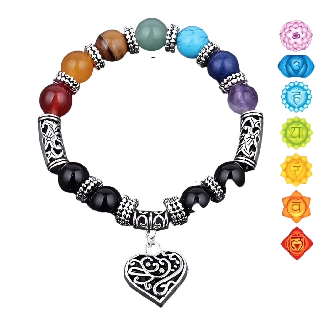 Chakra-Heilkristall-Armband – Yoga & Meditation, Buddha-Anhänger