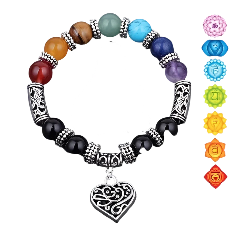 Chakra-Heilkristall-Armband – Yoga & Meditation, Buddha-Anhänger