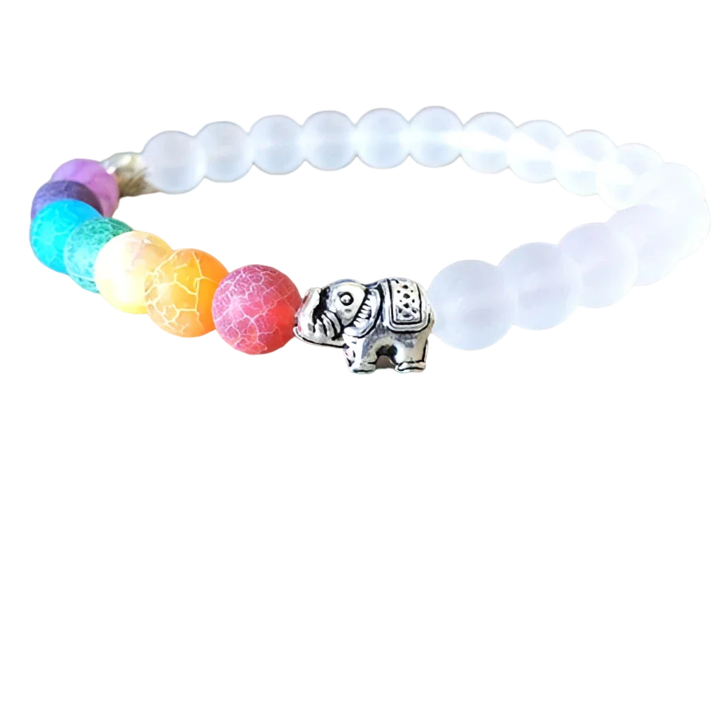 Farbenfrohes Chakra-Heilarmband mit Buddha-Anhänger - Yoga & Meditation