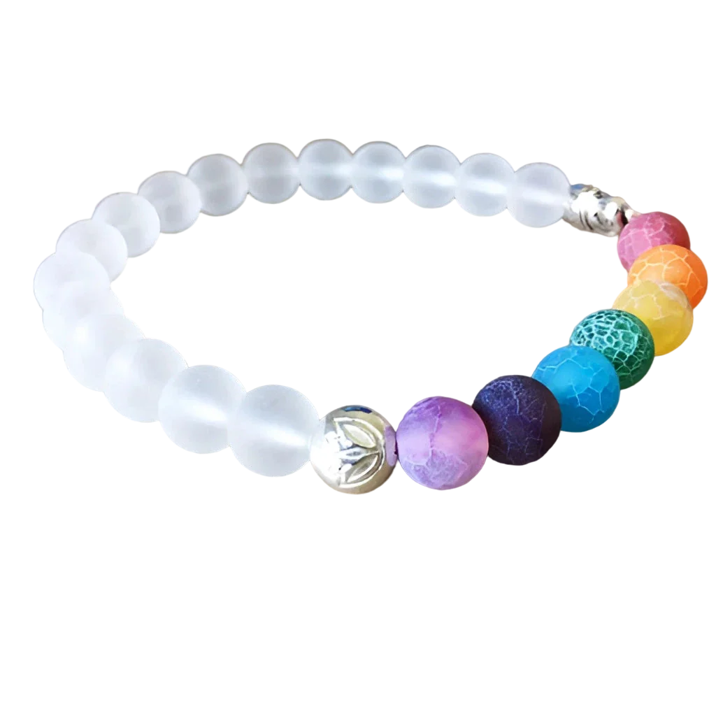 Farbenfrohes Chakra-Heilarmband mit Buddha-Anhänger - Yoga & Meditation