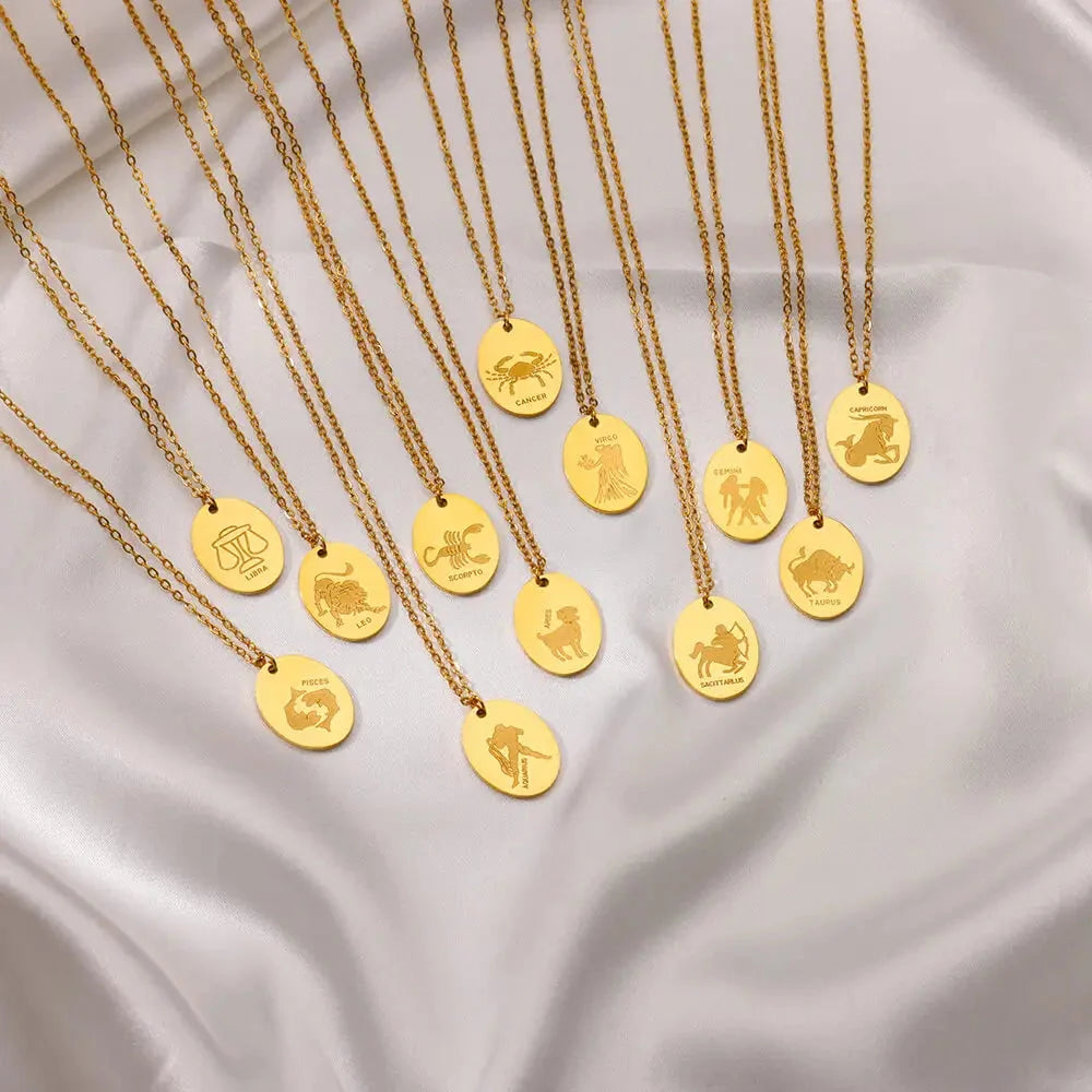 Personalisierte goldene Sternzeichen-Halskette – personalisiertes Astrologie-Anhänger-Geschenk