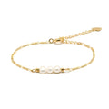 Elegantes verstellbares Perlenarmband aus Gold