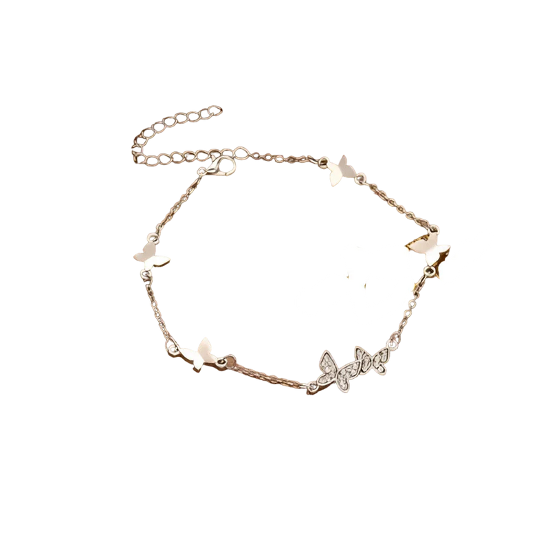 Elegantes verstellbares Silber & Gold Schmetterling Charm Armband - Geschenk für Sie