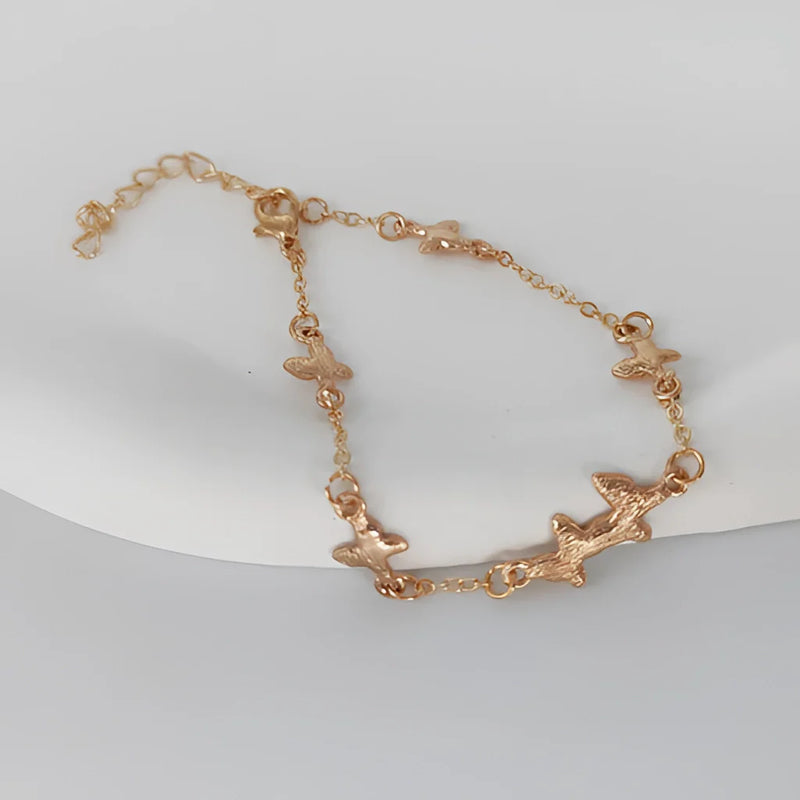 Elegantes verstellbares Silber & Gold Schmetterling Charm Armband - Geschenk für Sie