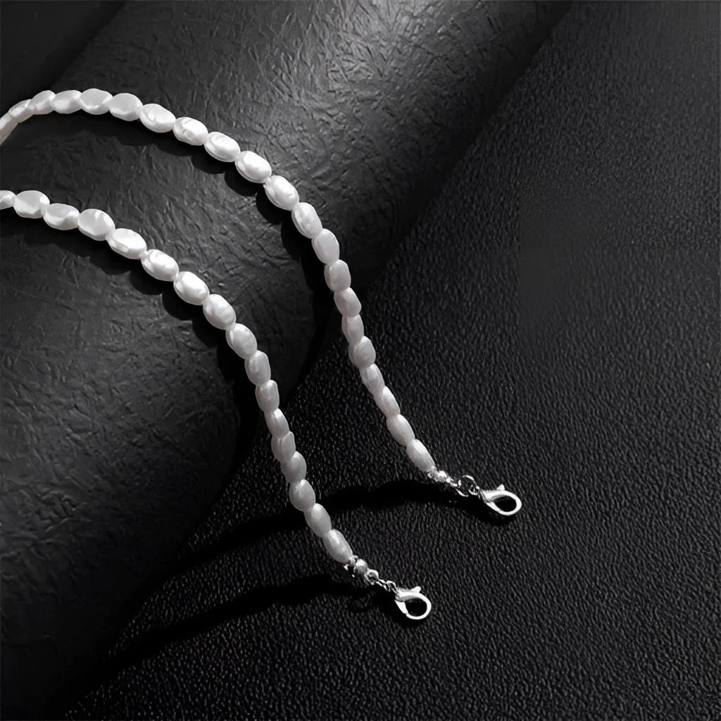 Elegantes Choker mit Barockperlen - Hochglänzende, verstellbare Designer-Halskette