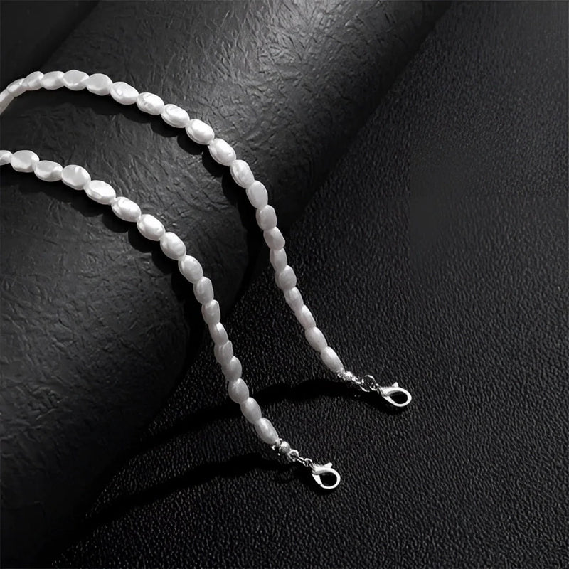 Elegantes Choker mit Barockperlen - Hochglänzende, verstellbare Designer-Halskette