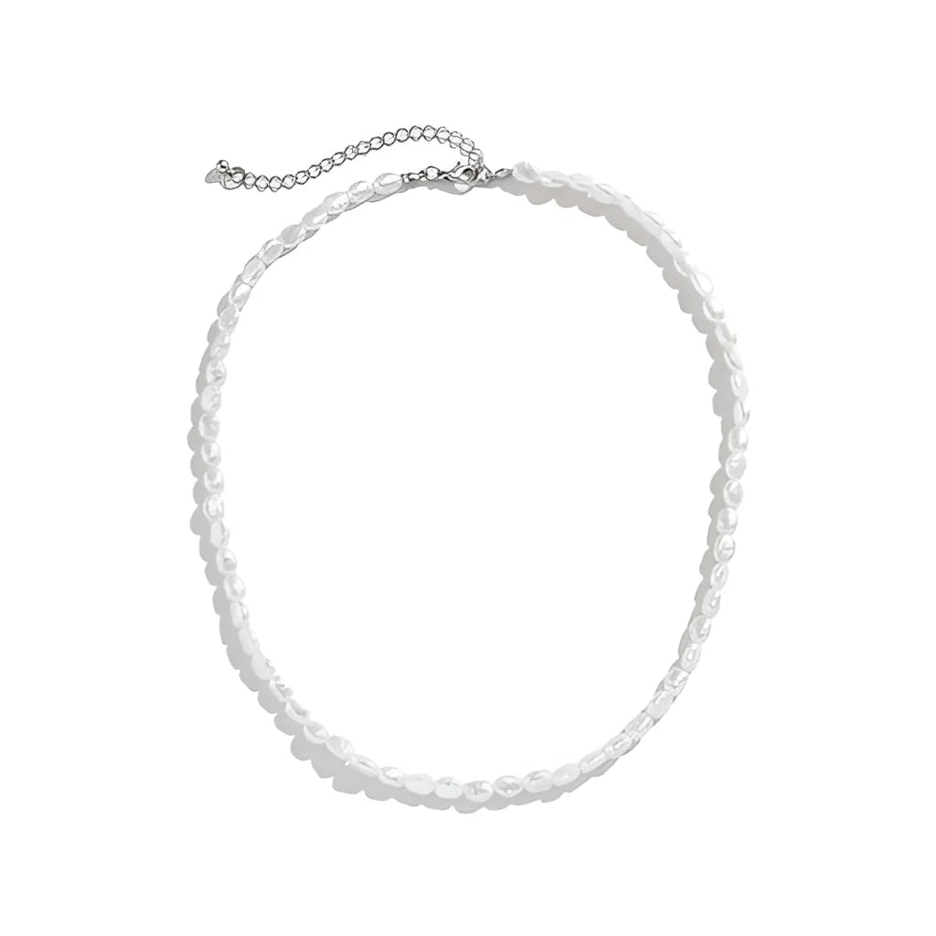 Elegantes Choker mit Barockperlen - Hochglänzende, verstellbare Designer-Halskette
