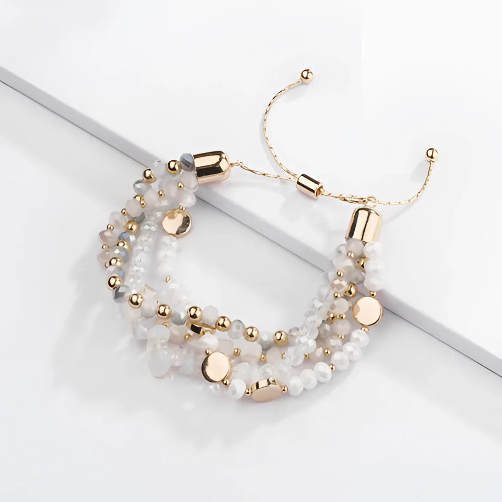 Verstellbares mehrlagiges Perlenarmband - Luxusschmuck