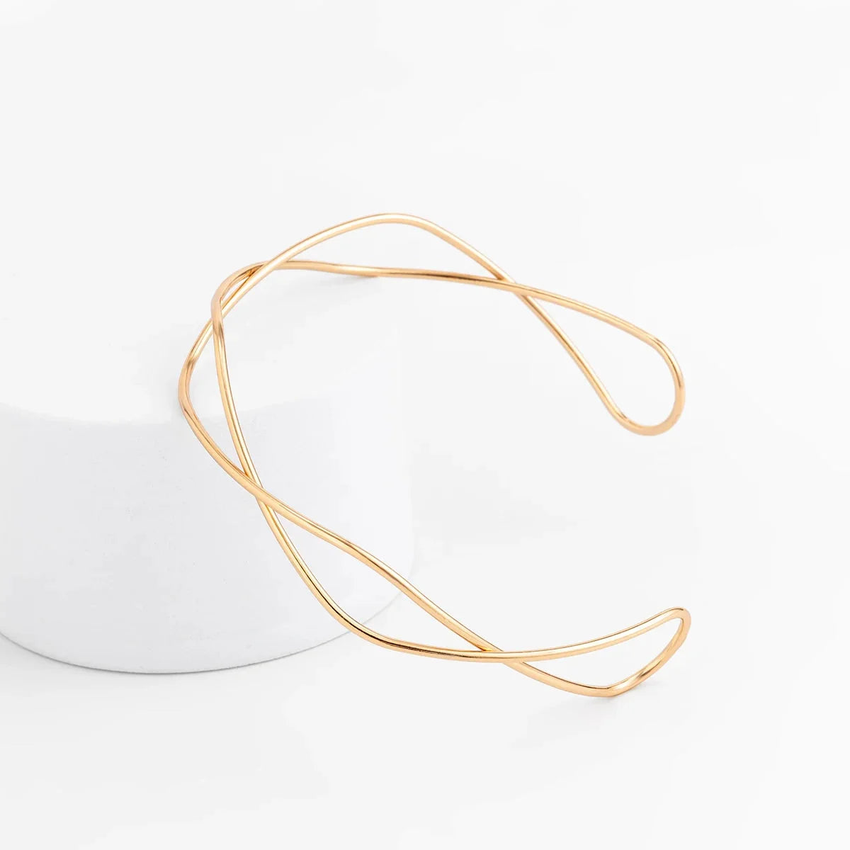 Gold/Silber mehrlagiges Choker - Schlichte minimalistische Doppelband-Halskette