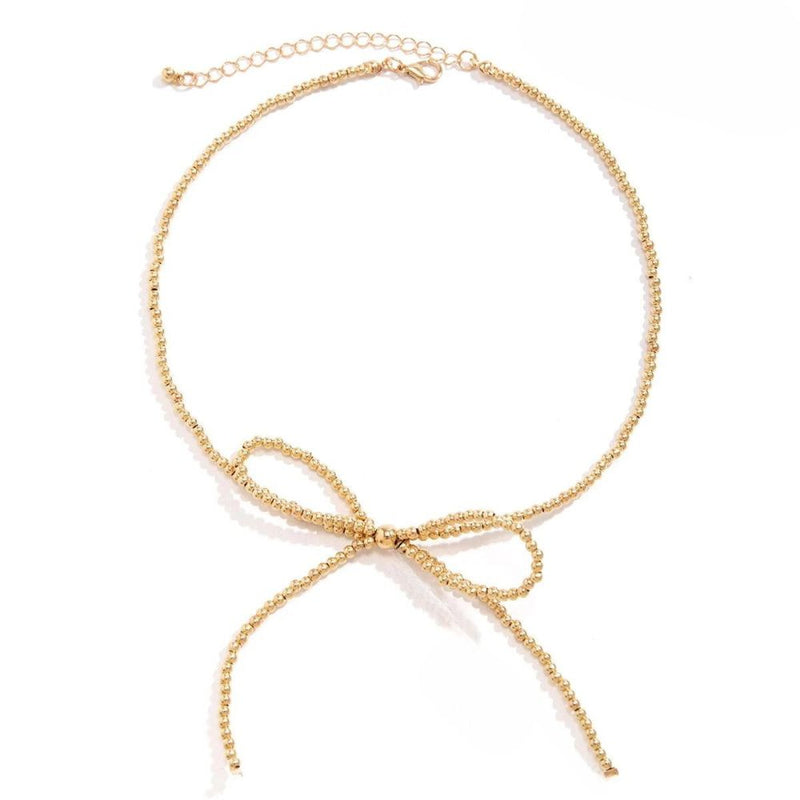 Elegantes Perlenschleifenarmband/Halskette - verstellbar, luxuriöse Abendgarderobe