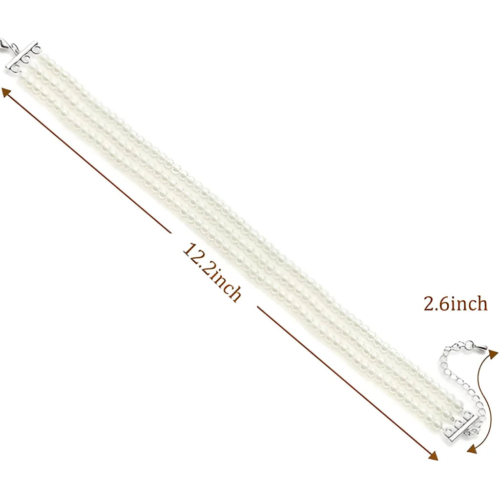 Elegantes weißes Perlen-Halsband – verstellbar, Braut- und formeller Schmuck