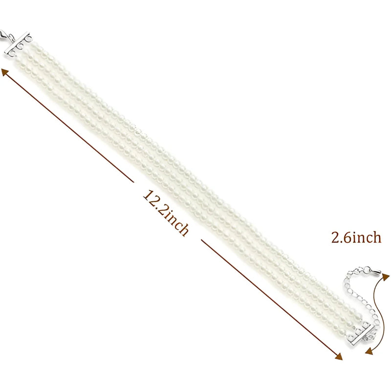 Elegantes weißes Perlen-Halsband – verstellbar, Braut- und formeller Schmuck