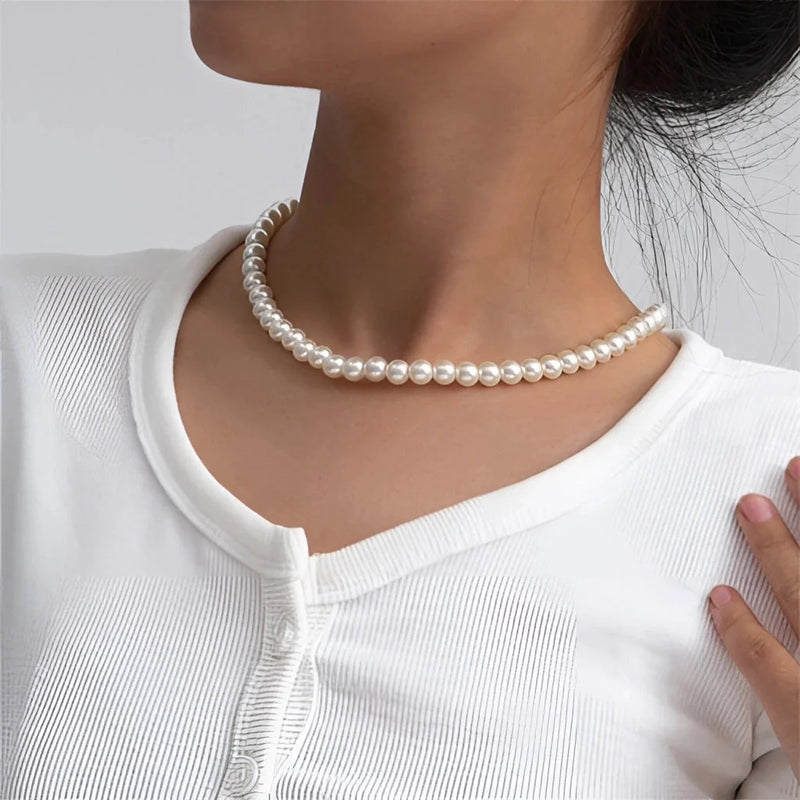 Elegante weiße Perlenkette - Luxuriöser Brautschmuck