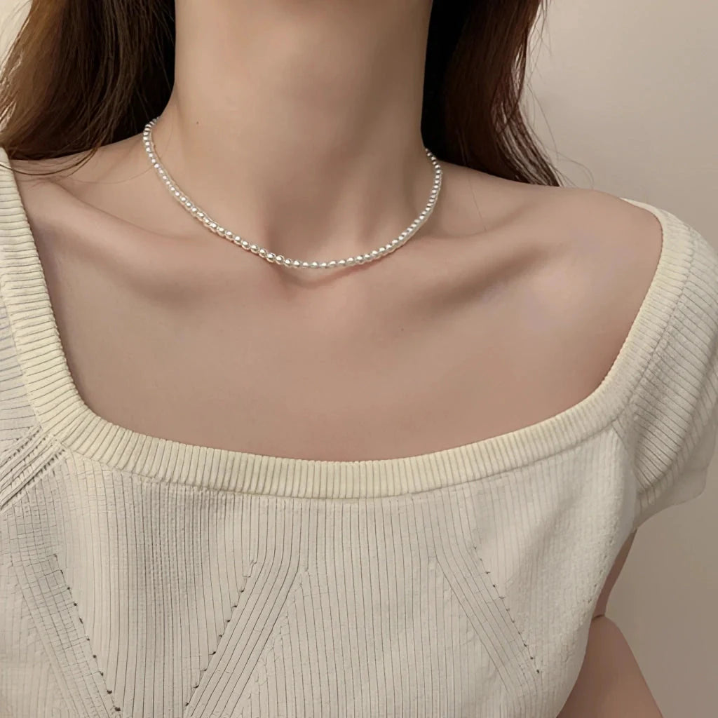 Elegante weiße Perlenkette - Luxuriöser Brautschmuck