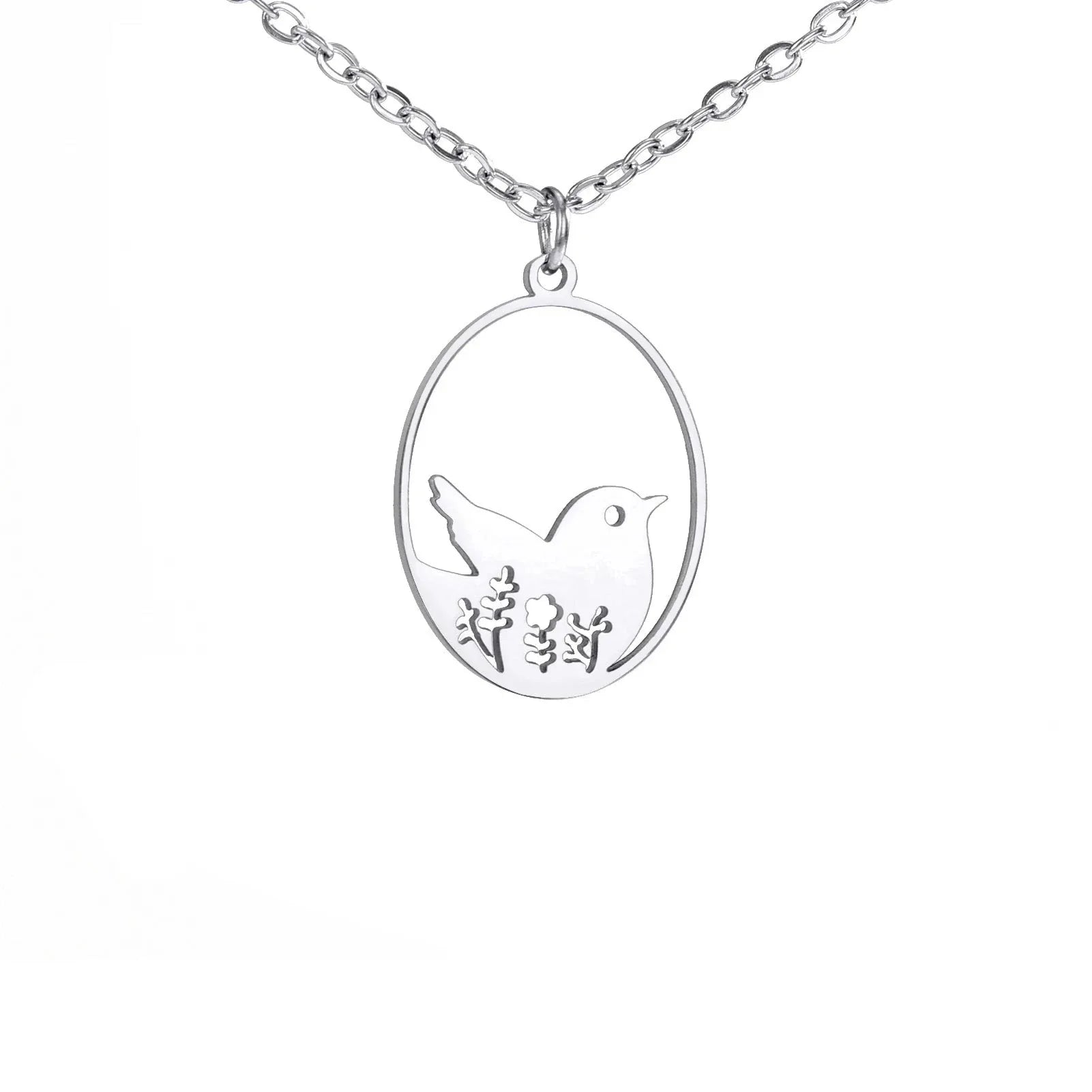 Goldene Halskette mit Tieranhänger – Kaninchen, Vogel, Schmetterlingssilhouette