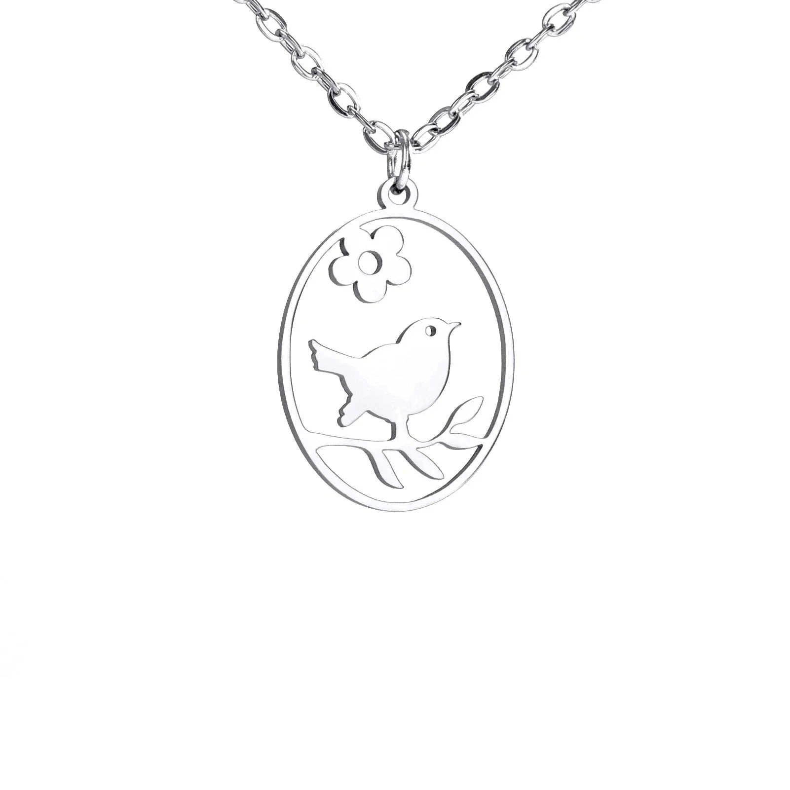 Goldene Halskette mit Tieranhänger – Kaninchen, Vogel, Schmetterlingssilhouette