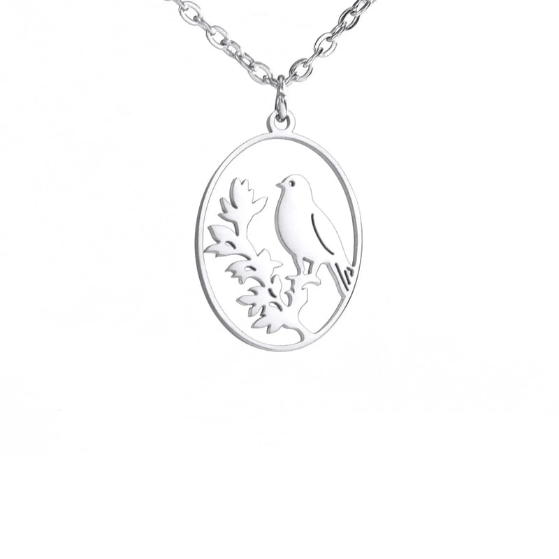 Goldene Halskette mit Tieranhänger – Kaninchen, Vogel, Schmetterlingssilhouette