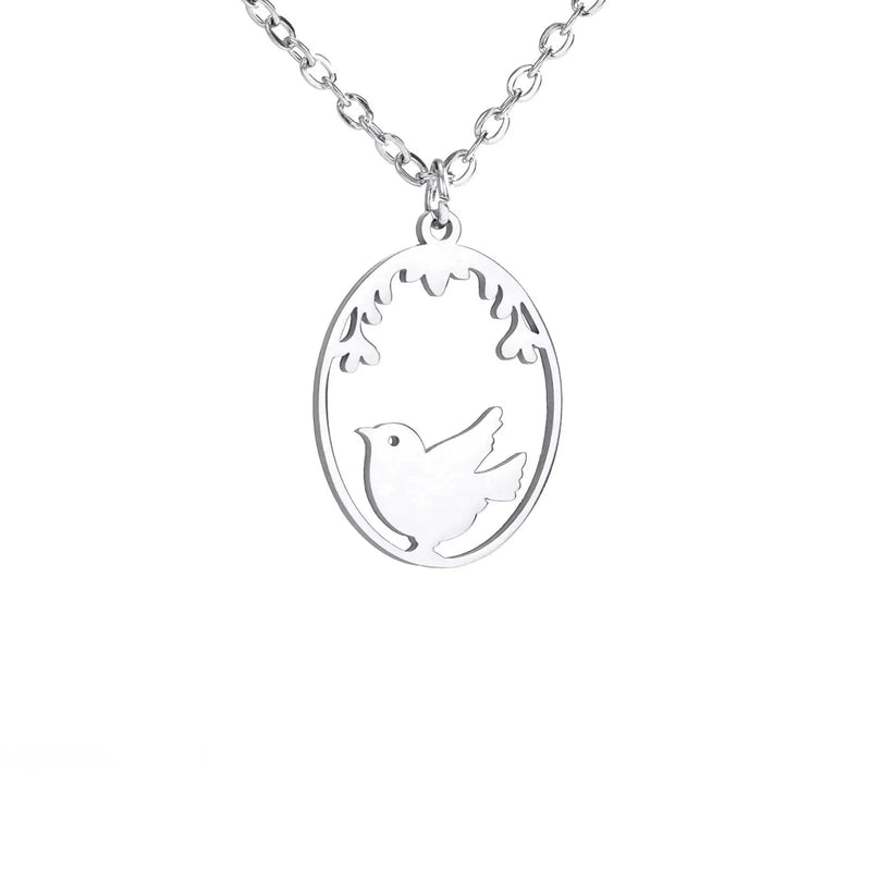 Goldene Halskette mit Tieranhänger – Kaninchen, Vogel, Schmetterlingssilhouette