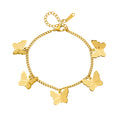 Goldenes Schmetterlings-Charm-Armband – eleganter, zierlicher Damenschmuck