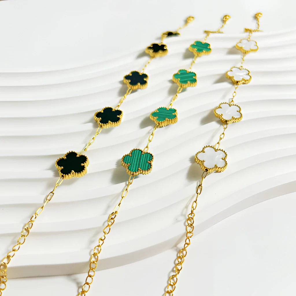 Goldenes Kleeblatt-Charm-Armband – verstellbar, trendig und einzigartige Optionen