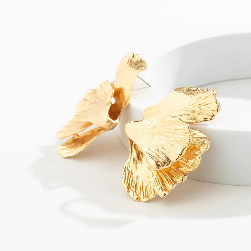 Goldene Ginkgoblatt-Ohrringe – Von der Natur inspirierter eleganter botanischer Schmuck