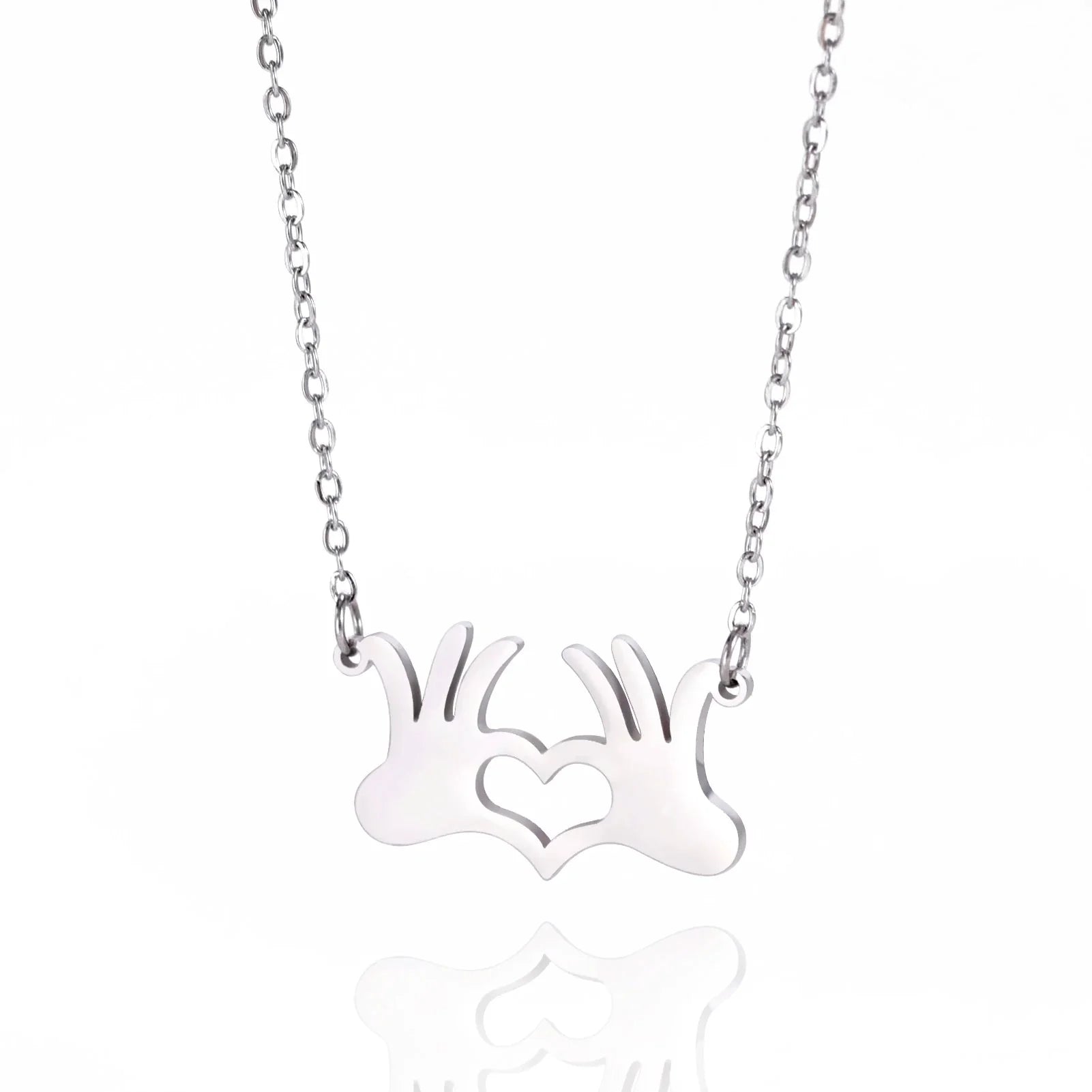 Goldene Hand-Herz-Halskette – Romantischer Liebesgesten-Anhänger für Paare