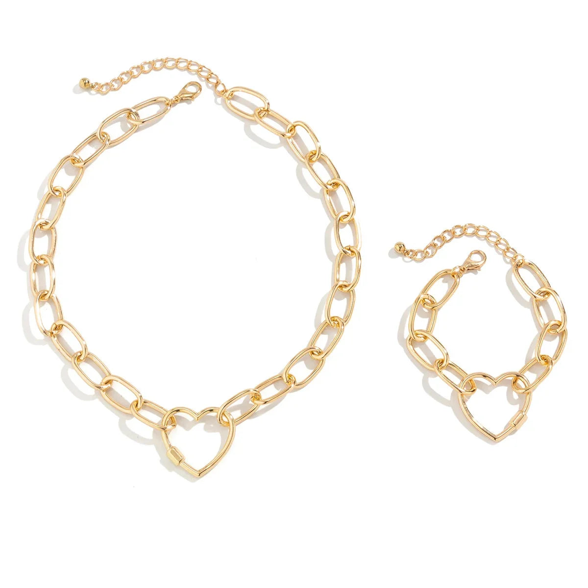 Herz-Halskette und Armband-Set – eleganter Luxusschmuck für Damen