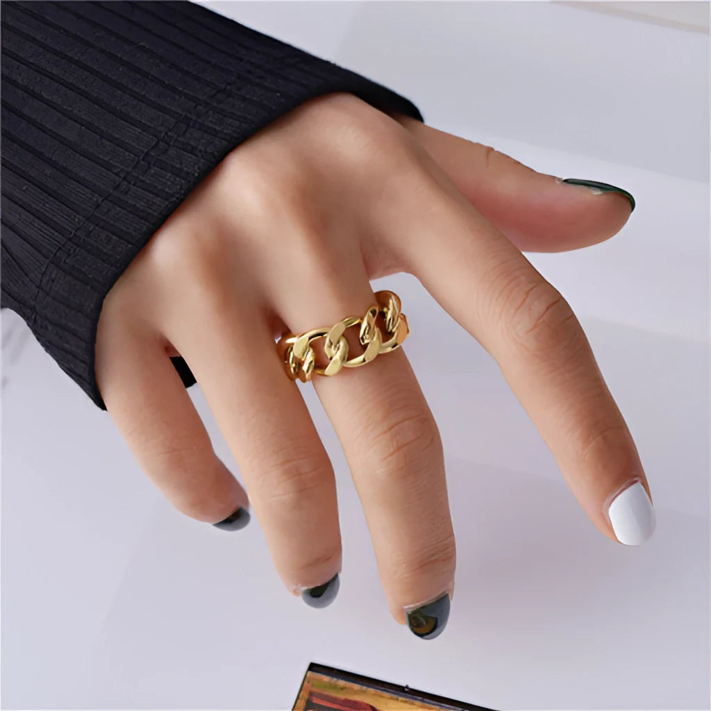 Gold Knotenring - Designer, Luxus Statement Schmuck, verstellbar