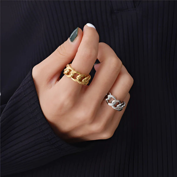 Gold Knotenring - Designer, Luxus Statement Schmuck, verstellbar
