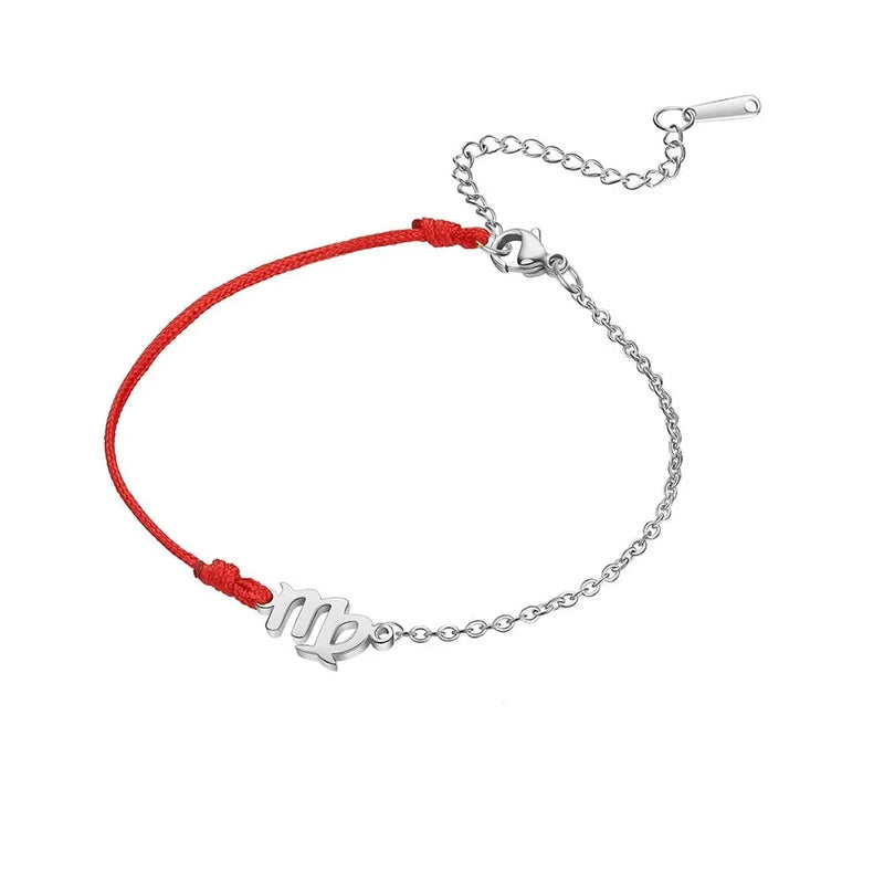Goldenes Sternzeichen-Armband Fische – rote Schnur, verstellbare Kette als Geschenk