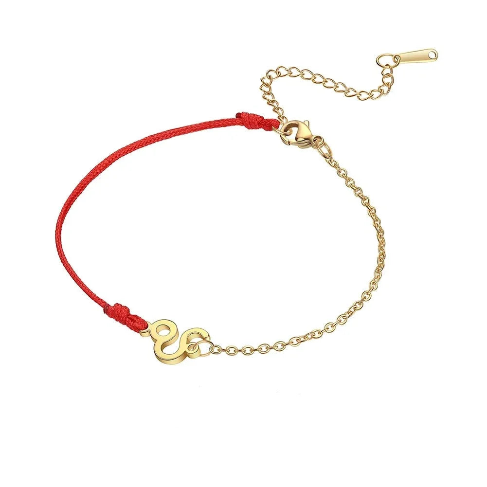 Goldenes Sternzeichen-Armband Fische – rote Schnur, verstellbare Kette als Geschenk