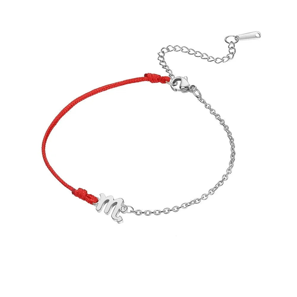 Goldenes Sternzeichen-Armband Fische – rote Schnur, verstellbare Kette als Geschenk