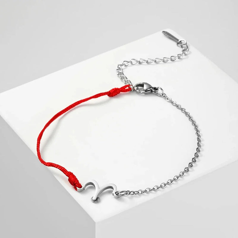 Goldenes Sternzeichen-Armband Fische – rote Schnur, verstellbare Kette als Geschenk