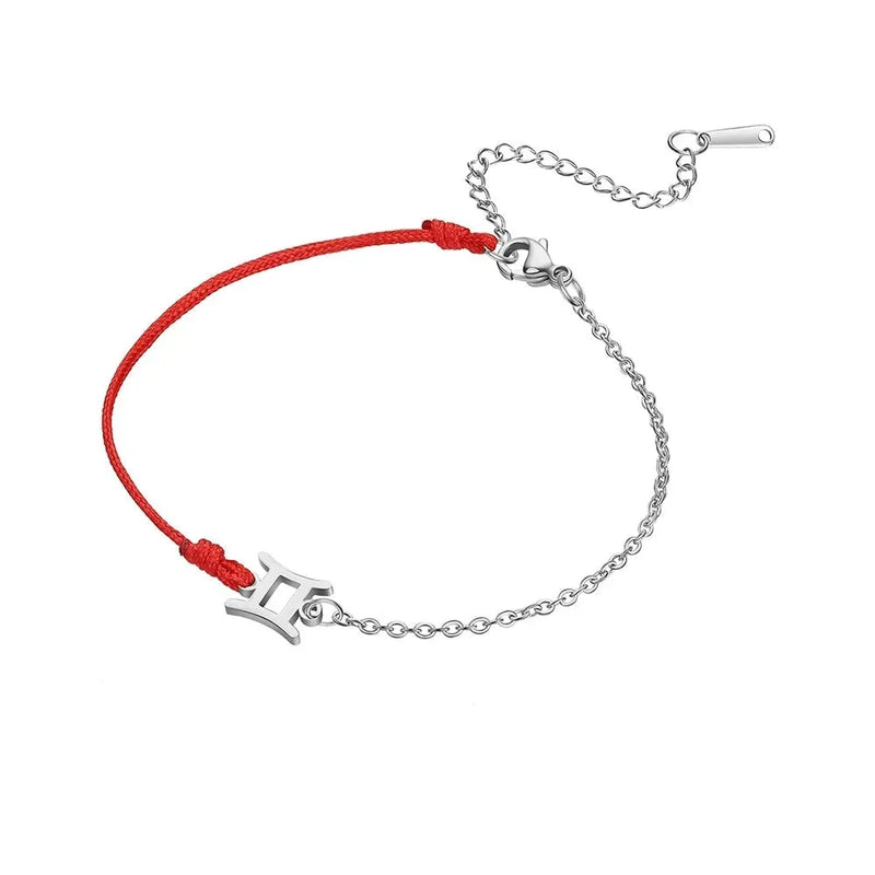 Goldenes Sternzeichen-Armband Fische – rote Schnur, verstellbare Kette als Geschenk