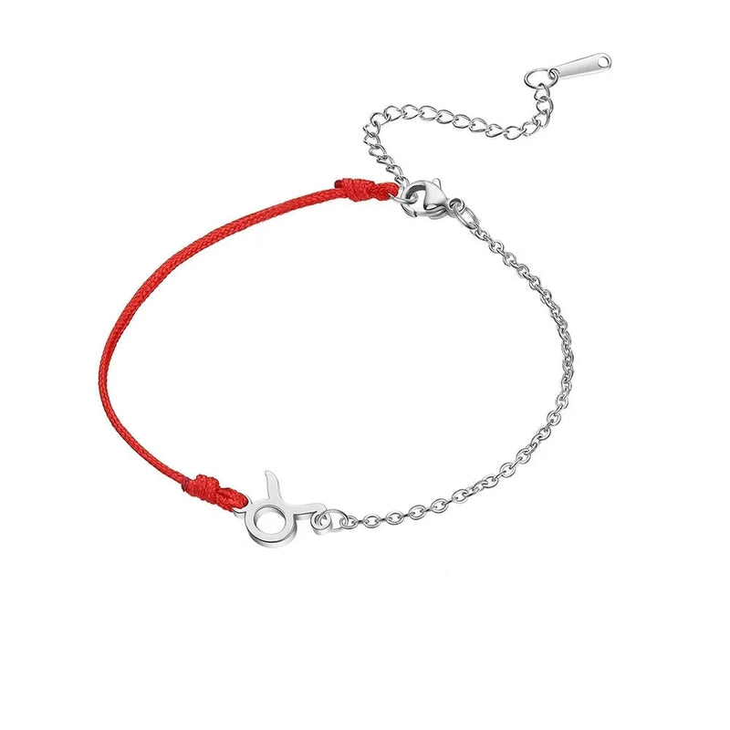 Goldenes Sternzeichen-Armband Fische – rote Schnur, verstellbare Kette als Geschenk