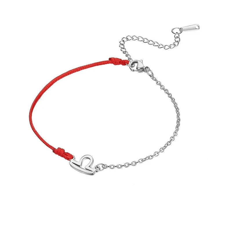 Goldenes Sternzeichen-Armband Fische – rote Schnur, verstellbare Kette als Geschenk