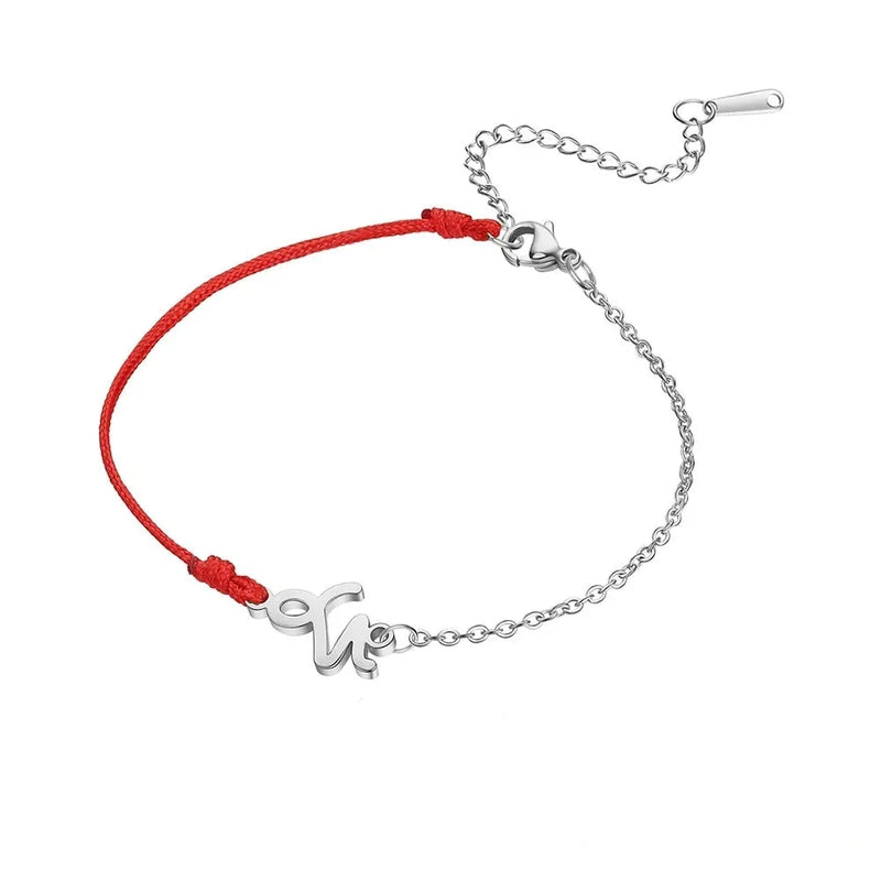 Goldenes Sternzeichen-Armband Fische – rote Schnur, verstellbare Kette als Geschenk