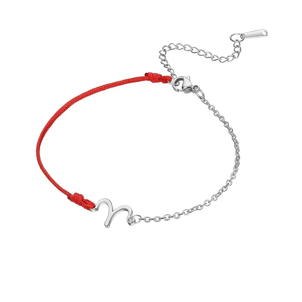 Goldenes Sternzeichen-Armband Fische – rote Schnur, verstellbare Kette als Geschenk