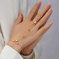 Goldring-Armband - zierliche Brauthandkette mit Kristallen, verstellbar