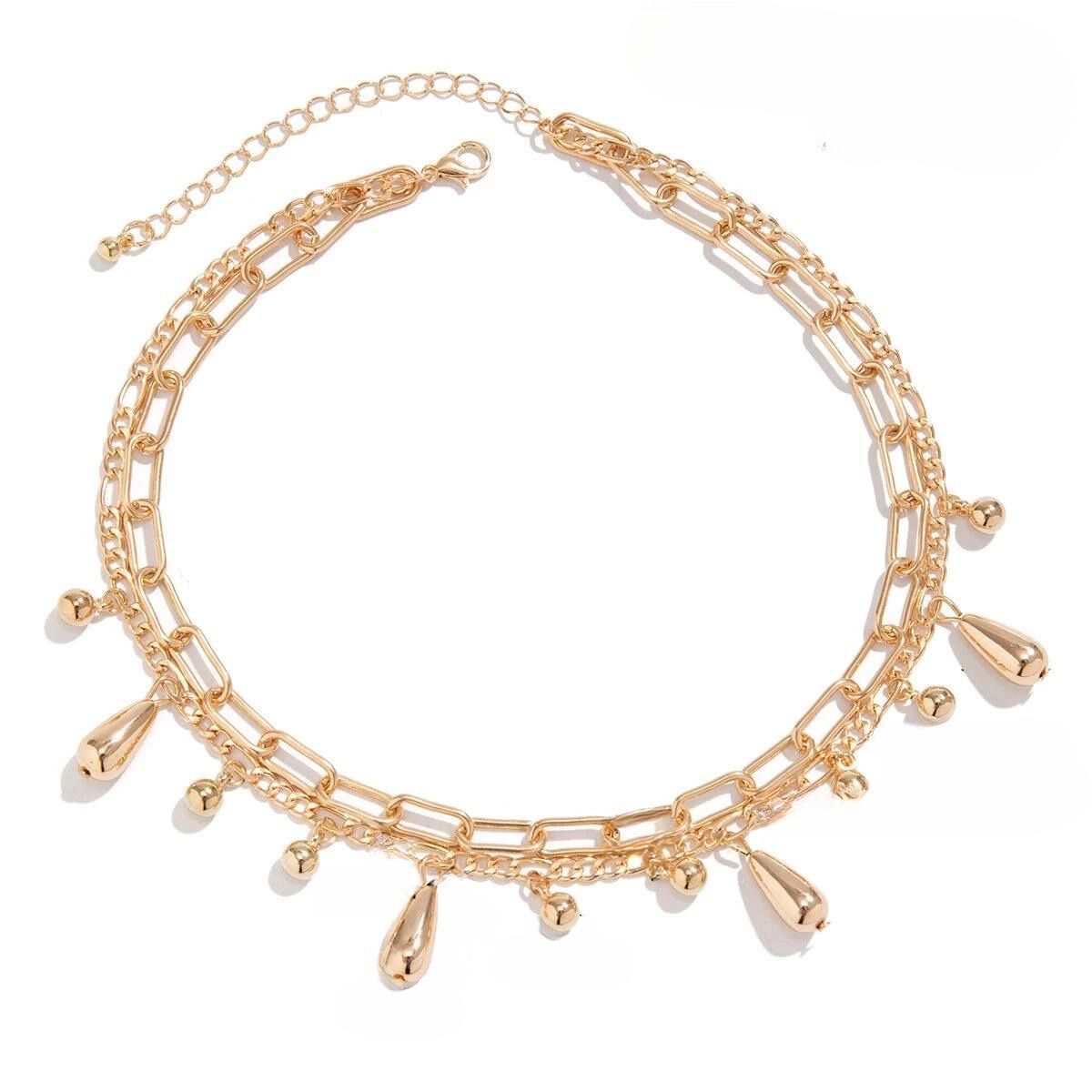 Goldene Tropfenkette - Elegantes Halsband mit Tropfenanhänger