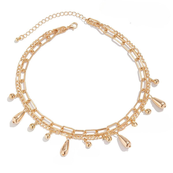 Goldene Tropfenkette - Elegantes Halsband mit Tropfenanhänger