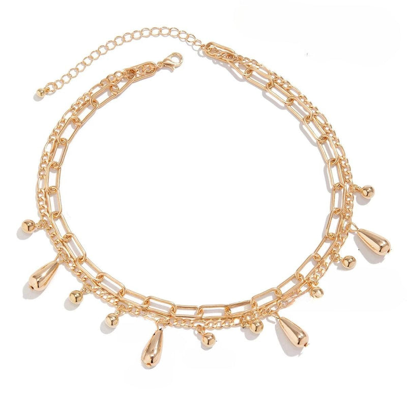 Goldene Tropfenkette - Elegantes Halsband mit Tropfenanhänger